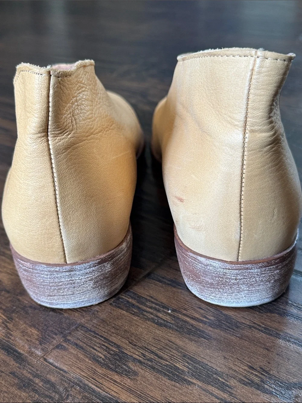 Free People Tan Leather Pointed Slip-On Flats